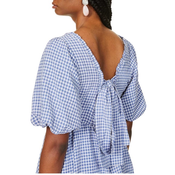 Sister Jane Pebble Gingham Mini Dress in Blue/White Sz 16 - Picture 11 of 15